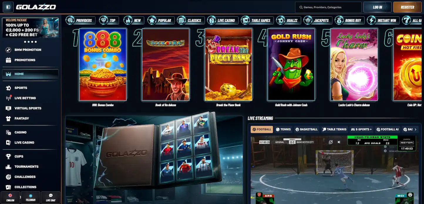 Golazzo Casino games page