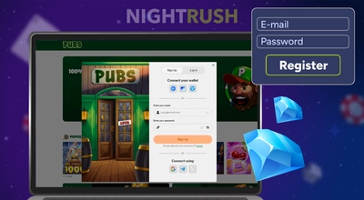 Pubs Casino sign up page