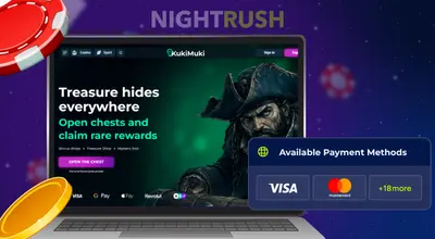 KukiMuki Casino payment methods and homepage