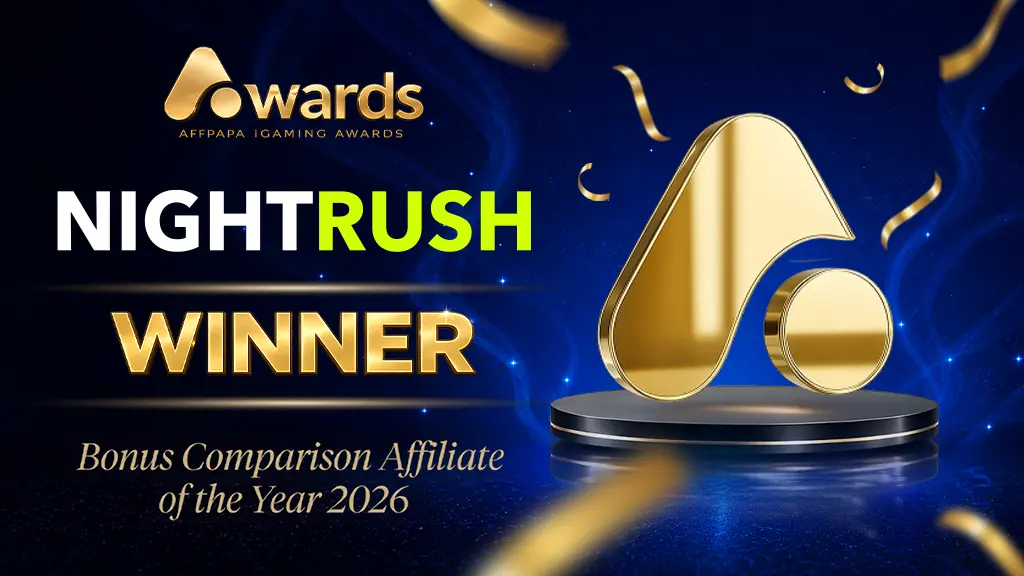 Nightrush Wins Bonus Comparison Affiliate of the Year at AffPapa iGaming Awards 2026