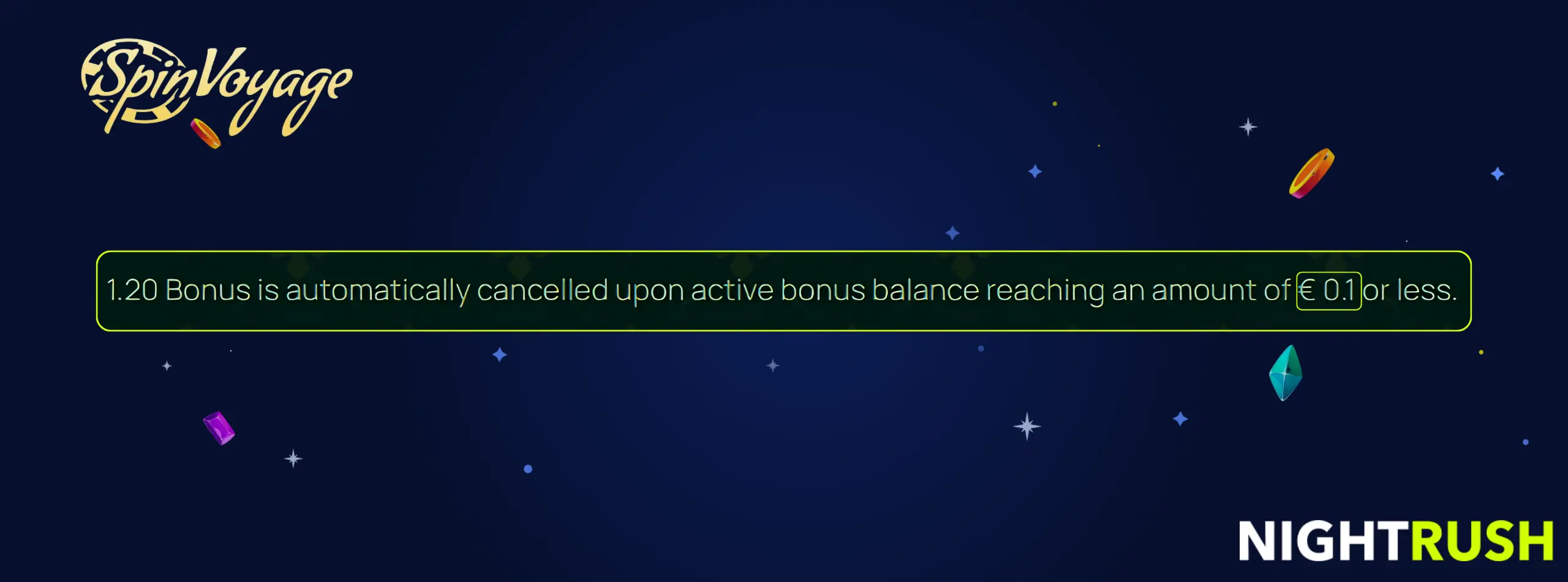 SpinVoyage bonus balance policy