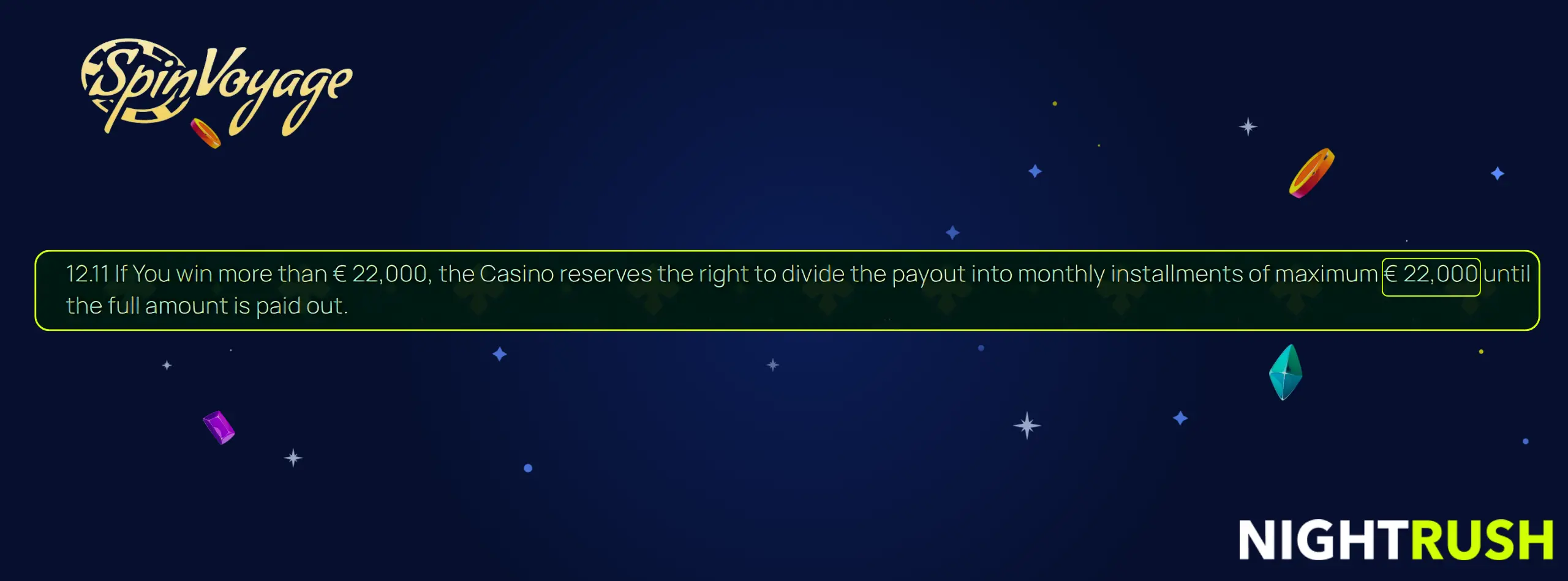 SpinVoyage withdrawal cap term