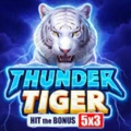 Thunder Tiger slot game showing a golden tiger and a 3x3 reel layout.