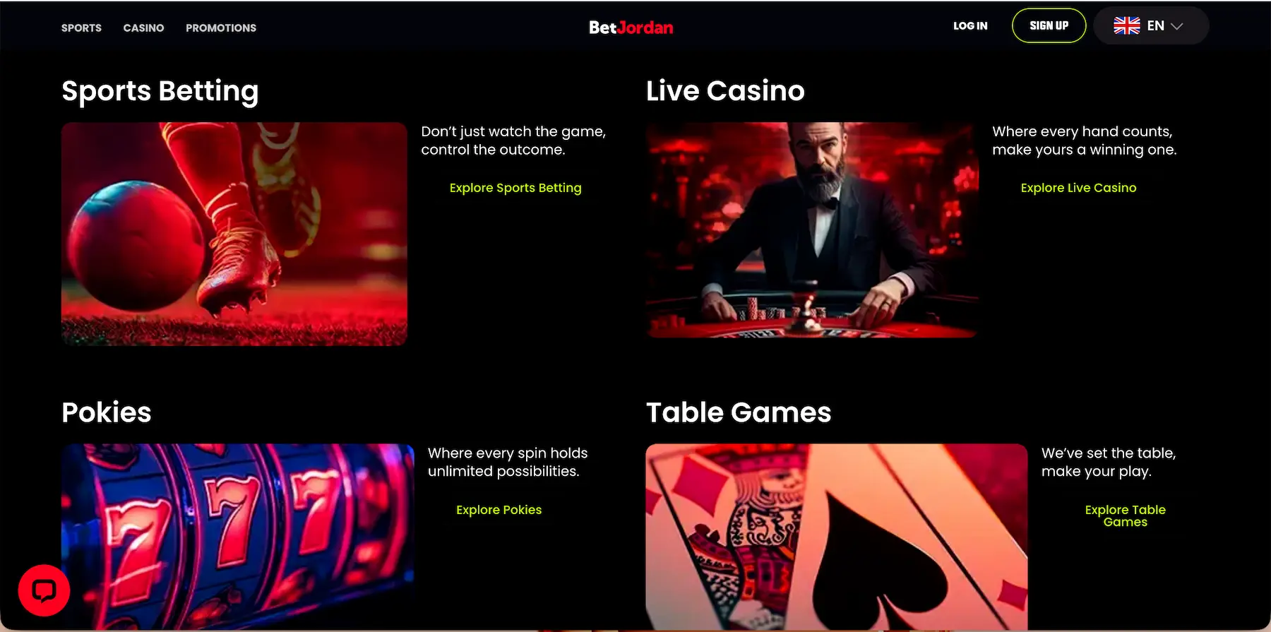 BetJordan Casino homepage.