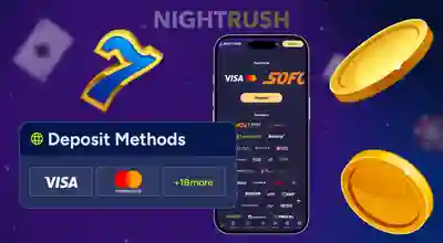 Smartphone showing available deposit methods, highlighting Visa and Mastercard options.
