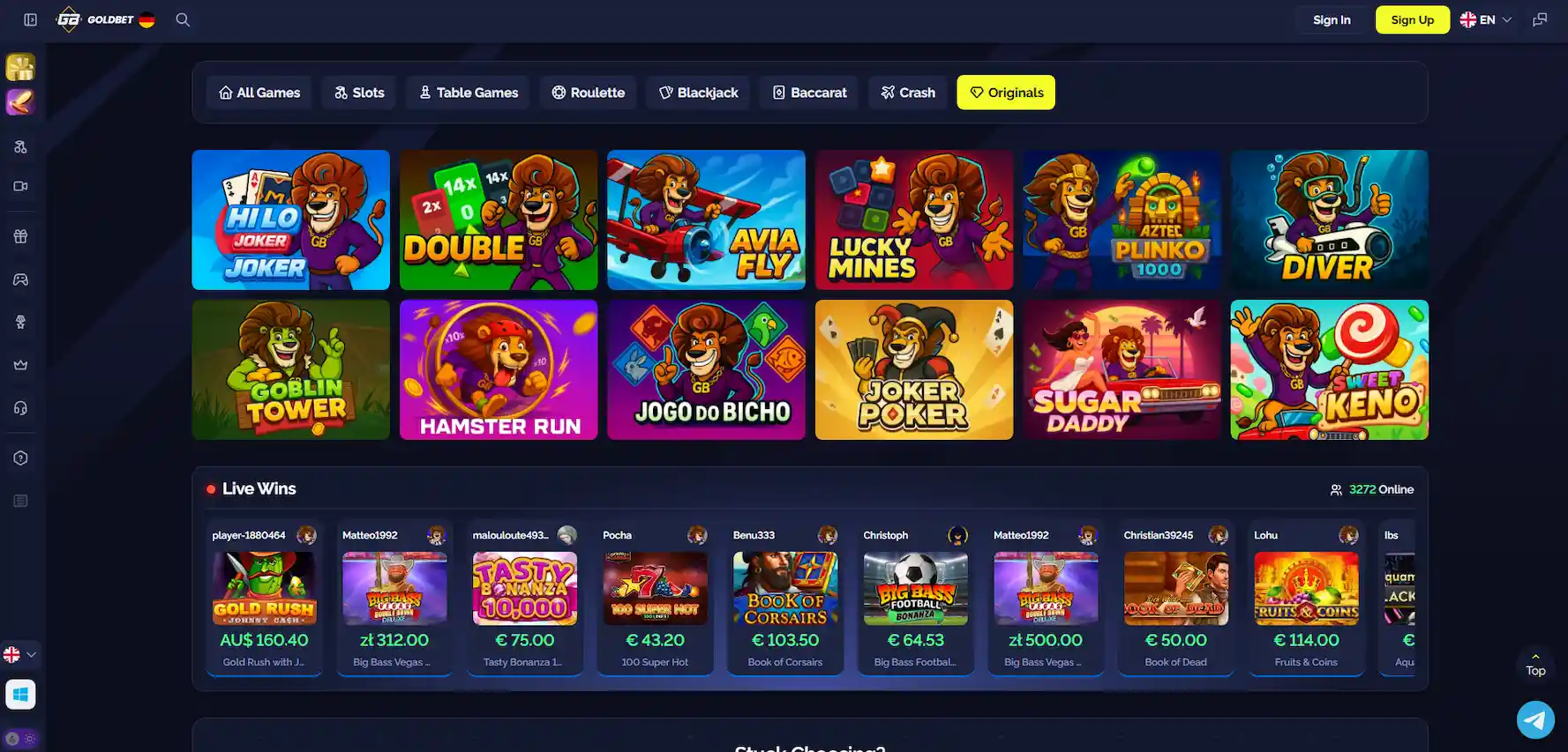 Goldbet Casino original games