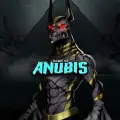 Mythological jackal-headed figure with glowing red eyes below the title Hand of Anubis.