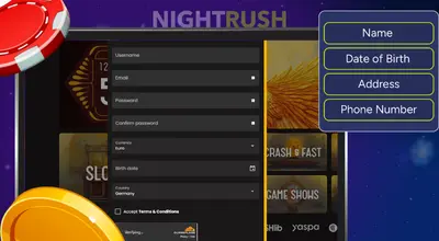 ArtCasino sign up form