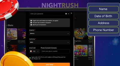 MangoBet Casino sign up page