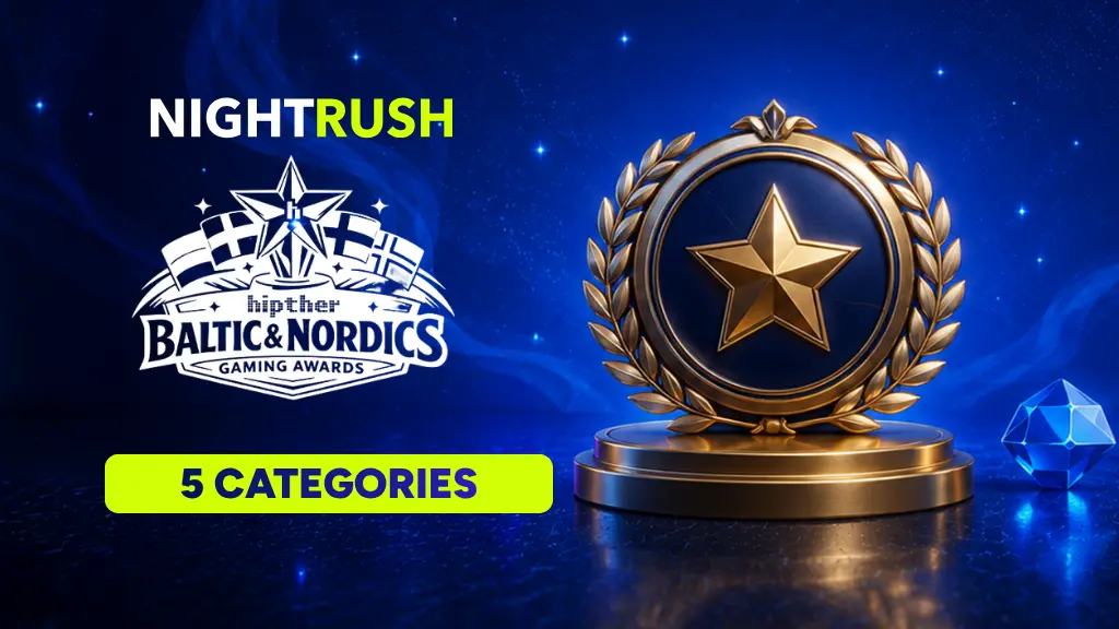 Nightrush Shortlisted in Five Categories at Hipther Baltic & Nordics Gaming Awards 2026