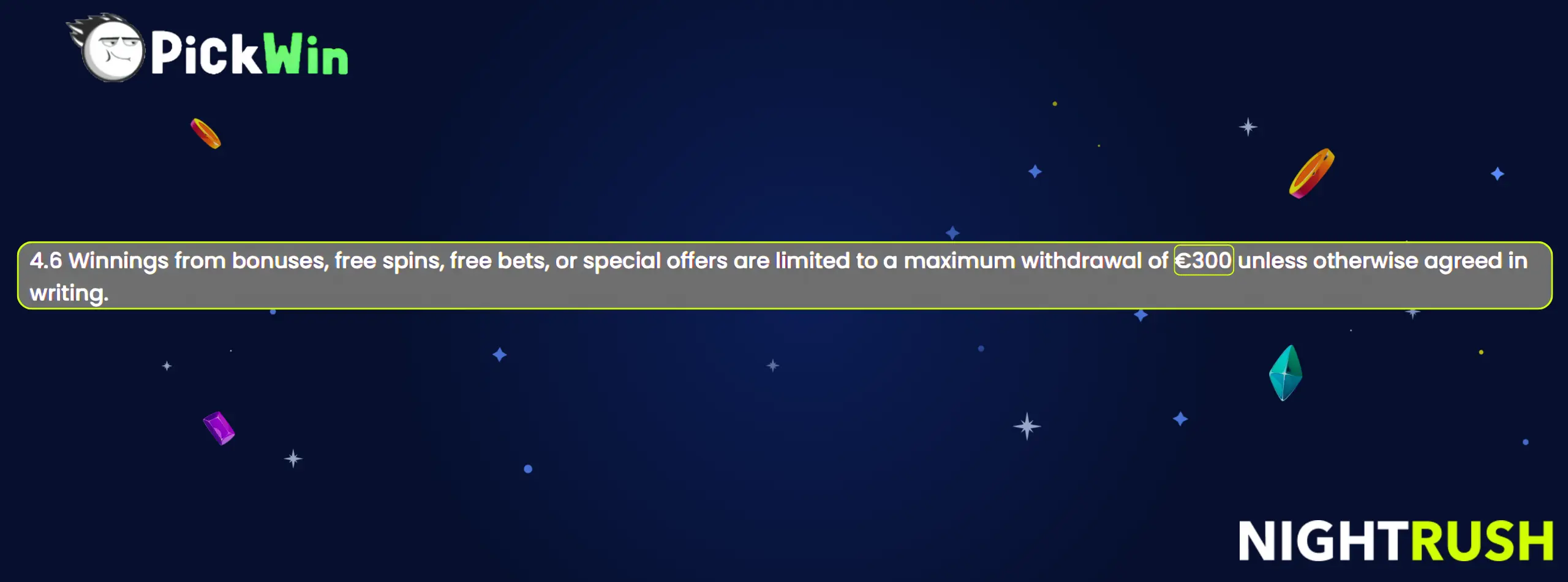 PickWin Casino maximum withdrawal