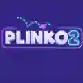 Neon-style game logo for Plinko 2 displaying a bouncing purple ball on a dark blue backdrop.