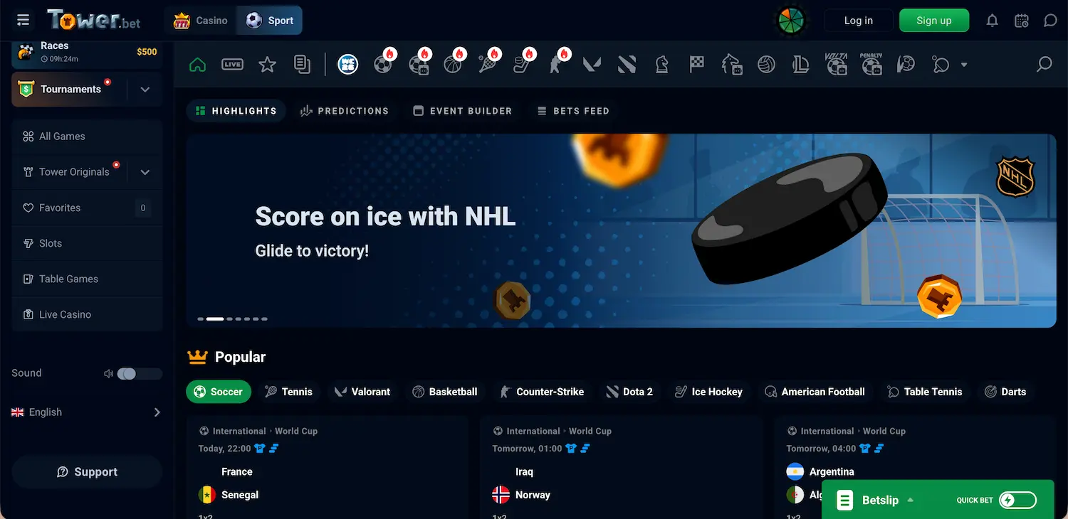 TowerBet sportsbook.