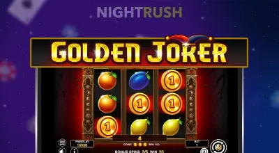 Golden Joker Halloween reels with oranges, plums, lemons and gold 1 coin symbols at Nightrush.