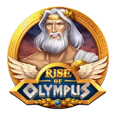 Rise of Olympus -kolikkopeli, jossa Zeus-hahmo on kultaisessa ympyrässä.