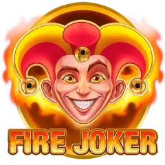 Fire Joker -kolikkopeli, jossa Joker-hahmo on punaisessa ympyrässä.