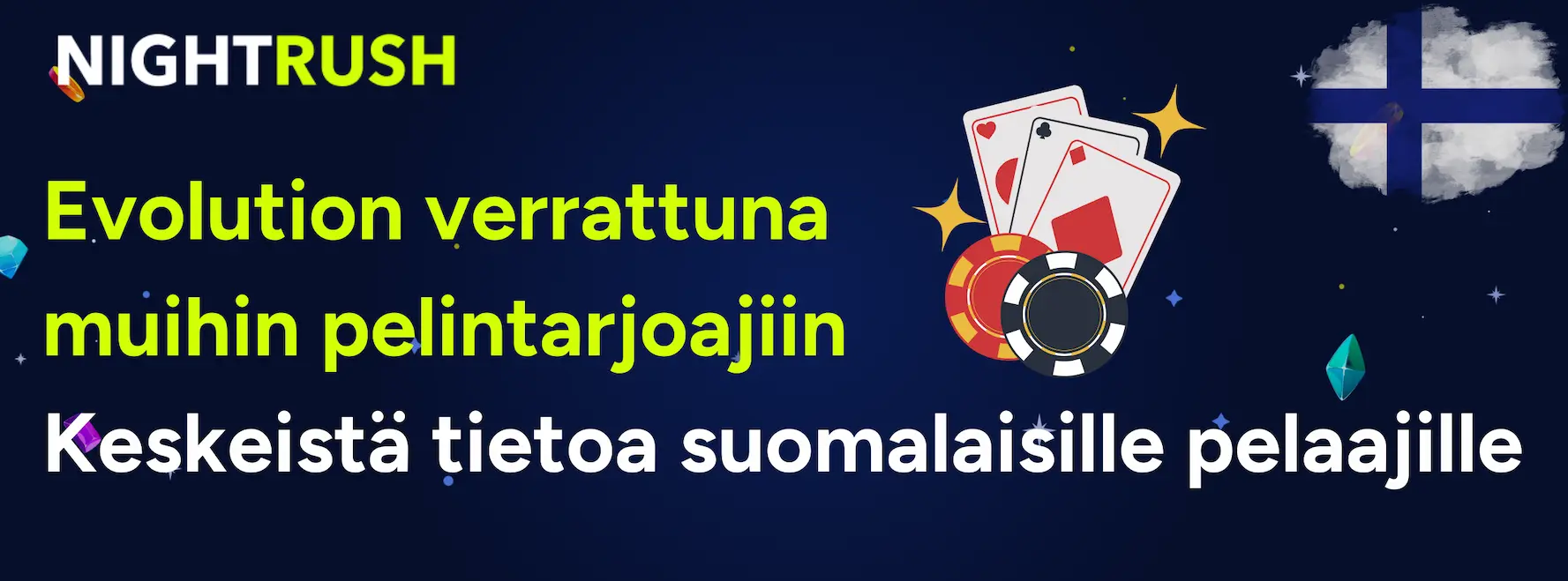 Banneri Evolutionista ja muista pelintarjoajista.