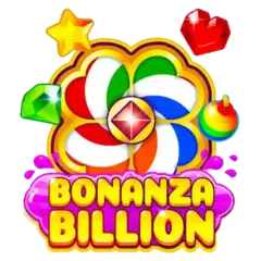 Bonanza Billion -kolikkopeli, jossa on karkkimaisia apila-muotoisia symboleja ja esineitä.