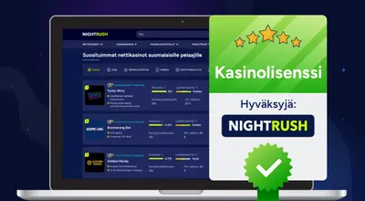 Kasinomainos näyttää kannettavan tietokoneen heidän verkkosivustollaan ja 