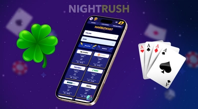 Älypuhelin näyttää Maksutavat NIGHTRUSH-kasinon sivustolla.