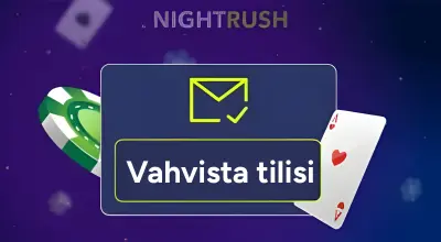 Neliönmuotoinen laatikko, jossa on Vahvista tilisi painike tummansinistä.