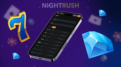 Verkkokasinon kotiutusnäyttö mobiilissa, maksutavat, numero 7 ja timantteja.