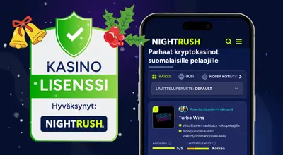 Joulun kyltit ja kasinotarvikkeet sinisellä taustalla.