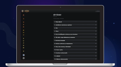 Kannettava tietokone näyttää Gransino Casinon käyttöehdot.