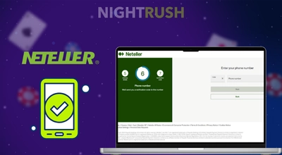 Neteller-rekisteröityminen kannettavalla tietokoneella, puhelimella ja Neteller-logo.