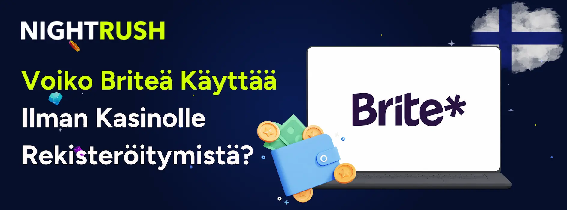 Banneri tekstillä Voiko Briteä Käyttää Ilman Kasinolle Rekisteröitymistä