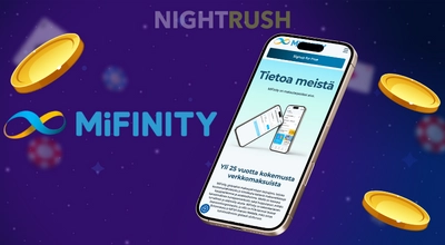 Älypuhelin, jossa näkyy MiFinity-rekisteröitymissivu.