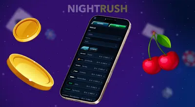 Mobiilinäytöllä on suomenkielinen talletusvalikko, jossa Zimpler ja Nordea, kullan kolikoiden ja kirsikoiden ympäröimänä.