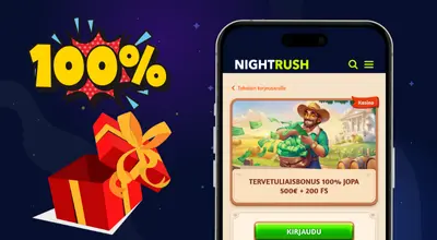 Älypuhelin, jossa 100 % tervetuliaisbonus 500 € asti + 200 ilmaiskierrosta 3D-lahjan vieressä.