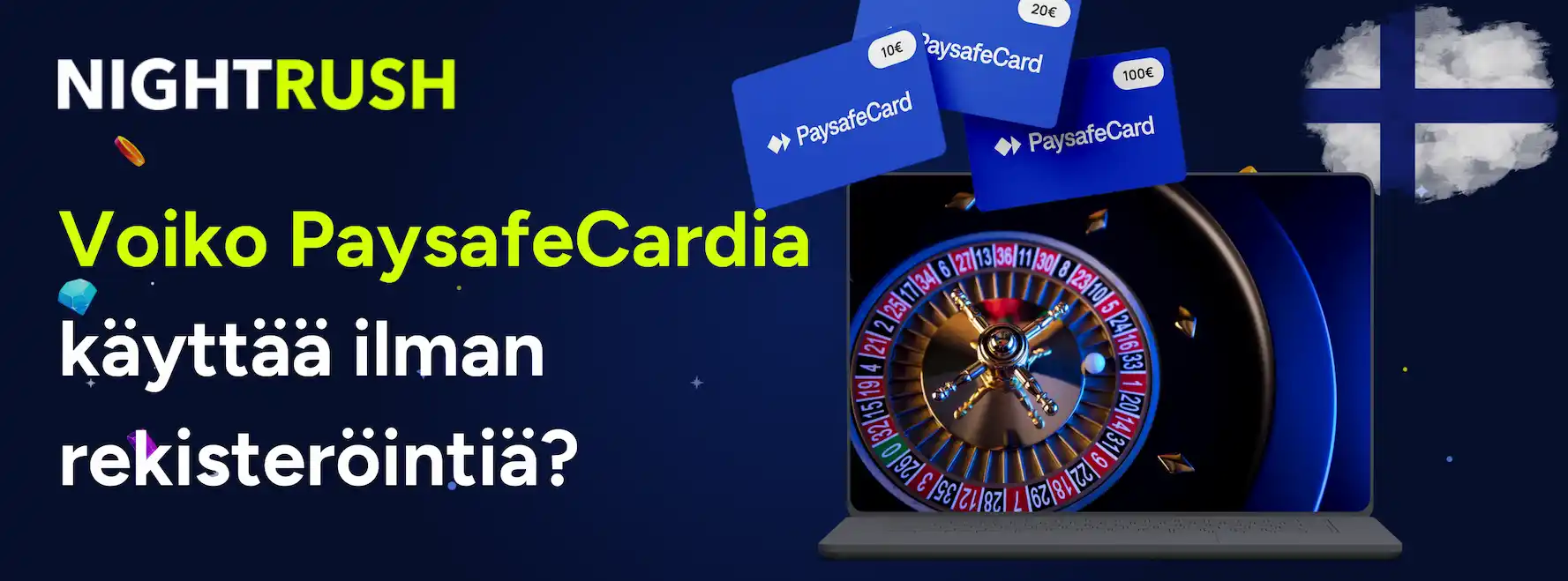 Banneri tekstillä Voiko Paysafecardia käyttää ilman rekisteröintiä