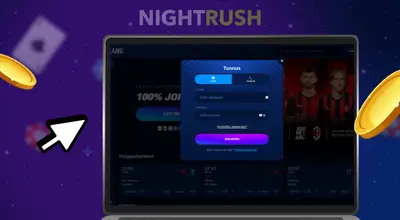 Nettikasinon kirjautumissivu.