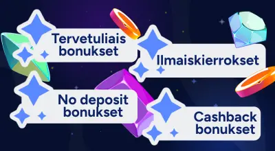 Tumma sininen tausta, jossa näkyy vihreä neliapila ja värikäs lahjapaketti