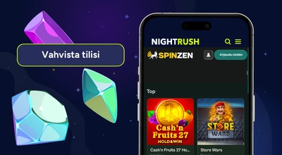 Älypuhelin, jonka näytöllä kasinon etusivu ja Kirjaudu sisään vaihtoehto. Tekstilaatikossa teksti Vahvista tilisi.