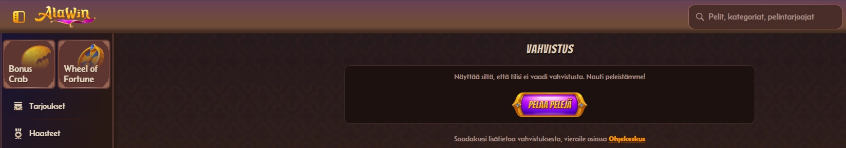 Tietokoneen näytöllä näkyy Alawin-tilin viesti, jossa kerrotaan, ettei vahvistusta vaadita.