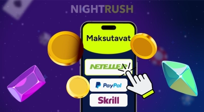 Tummalla taustalla puhelimen näytöllä eri maksutapojen logoja