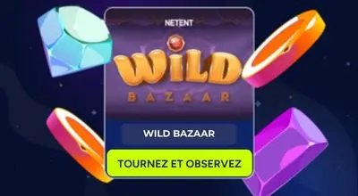 Carte de la machine à sous Wild Bazaar avec le bouton “Spin and Watch for Chests”