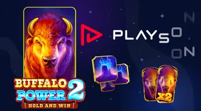 Visuel promotionnel Buffalo Power 2 avec le logo Playson.