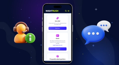 Un téléphone affichant la page du support d’un casino.