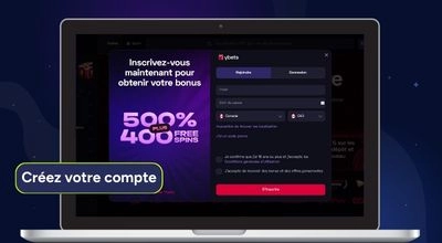 page d’inscription de Ybets