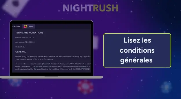 Document des conditions générales Playfina