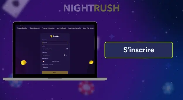 Page d’inscription de SpinBet Casino