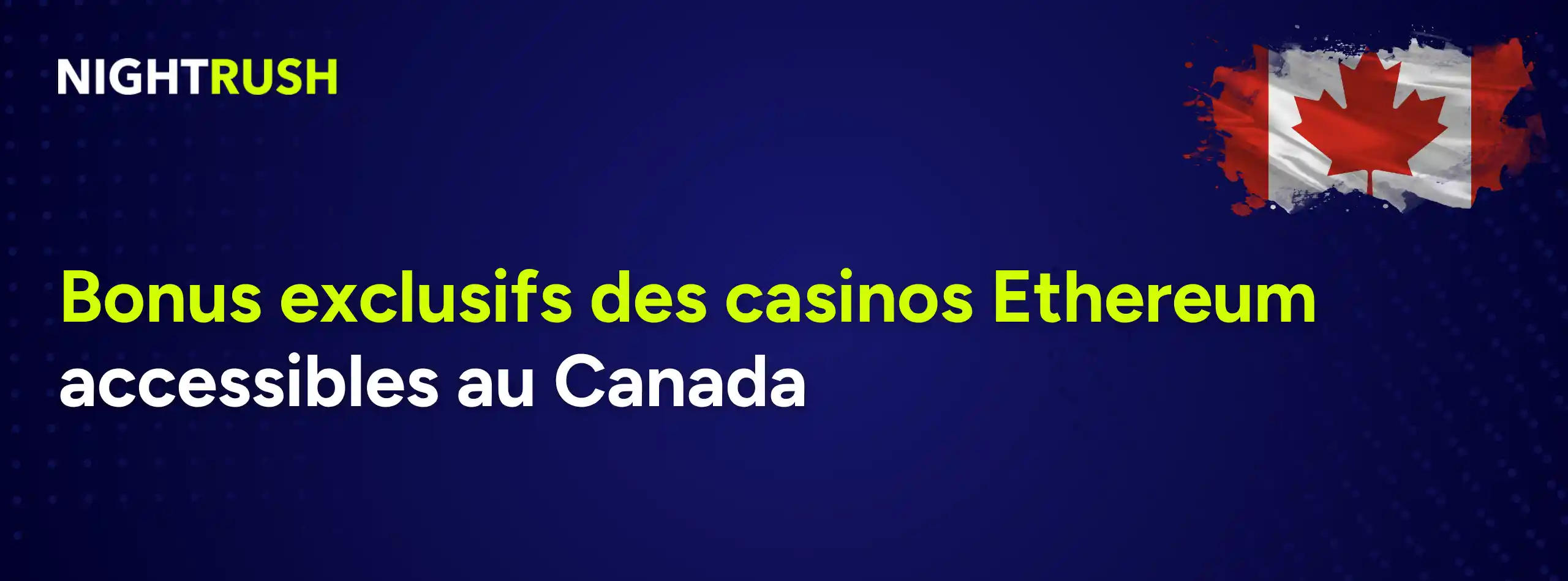 Bannière avec le texte Bonus exclusifs des casinos Ethereum