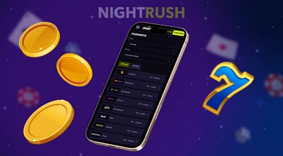 Un écran de téléphone affiche une liste de méthodes de paiement pour un casino en ligne.