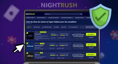 Liste de sites de casino en ligne fiables pour les Canadiens avec un bouclier de sécurité coché.
