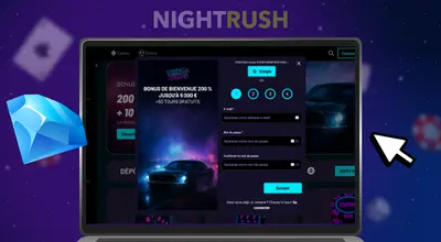 Formulaire d’inscription au casino affiché sur un écran d’ordinateur portable.