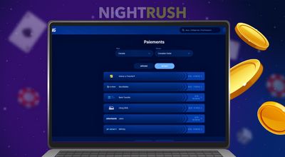 Un ordinateur portable affichant un casino en ligne avec différentes options de paiement.